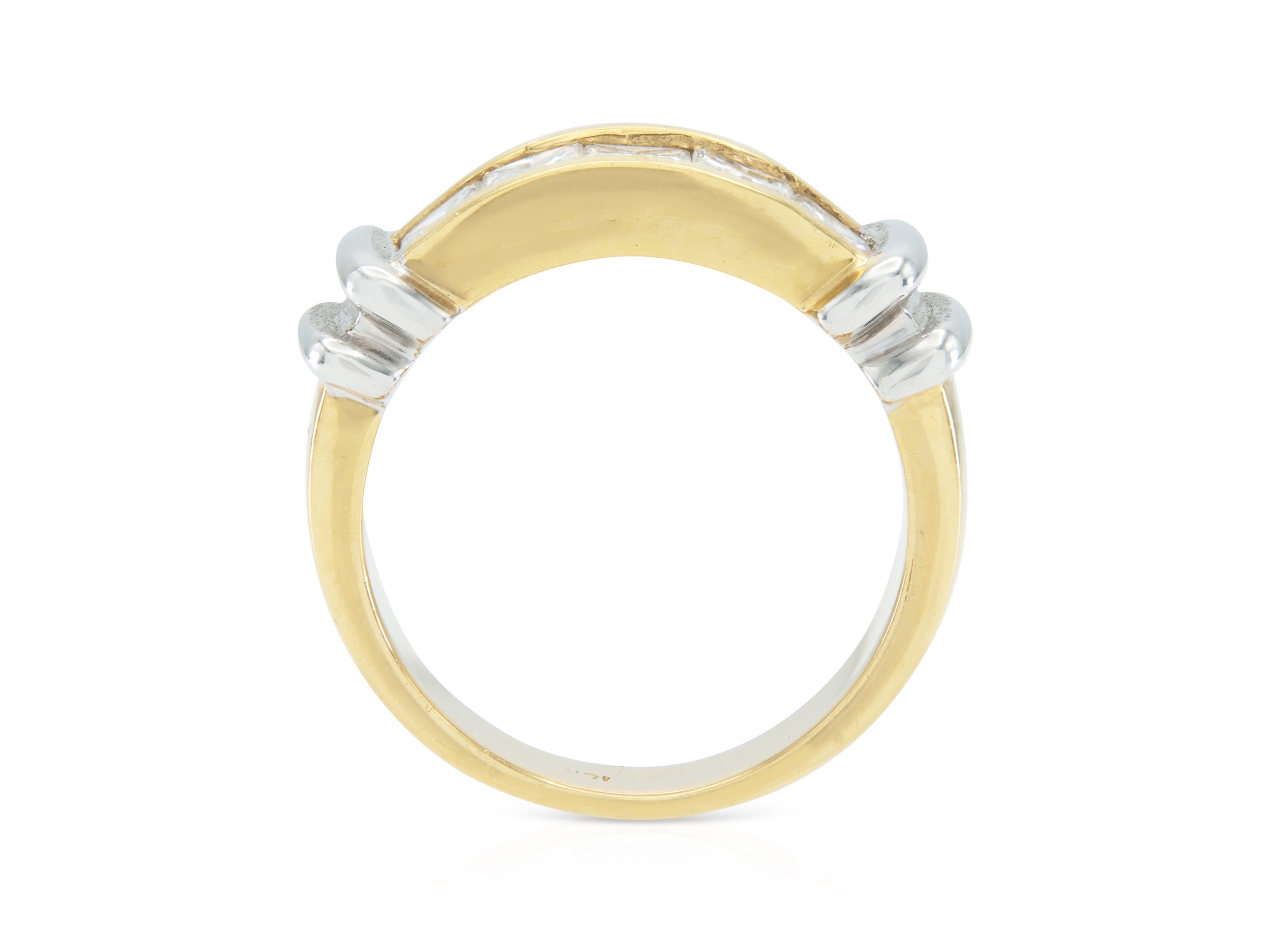 Vintage 1980 2.00 Carat Princess Cut Diamonds Ring Bon état - En vente à New York, NY