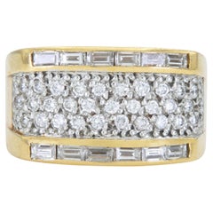 Vintage 1980s 2,50 Karat Diamanten Quadratischer Ring