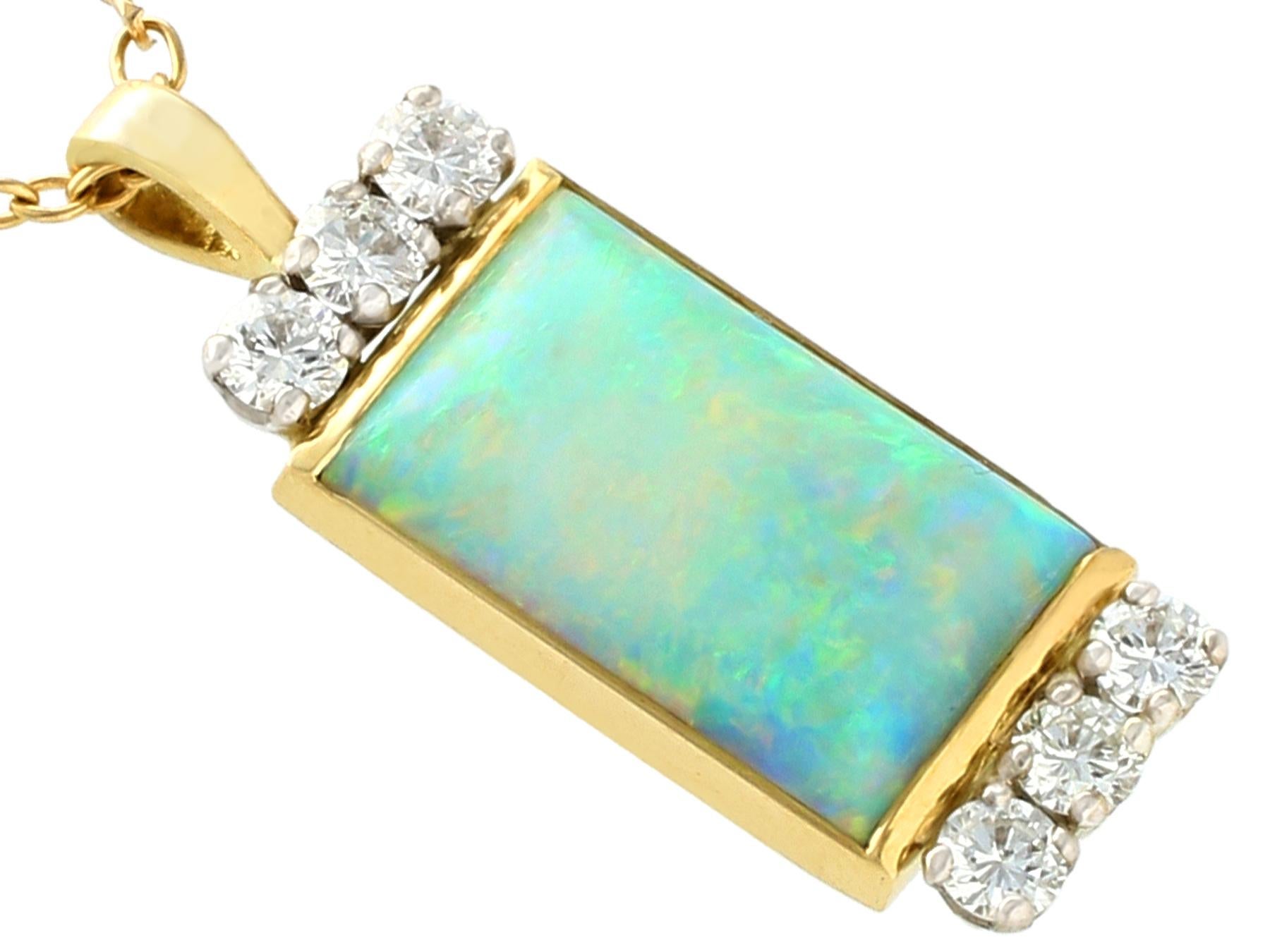 square opal pendant