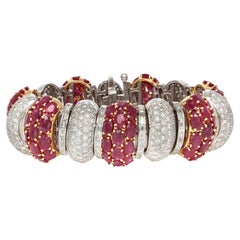 Bracciale vintage anni '80 con rubino da 52,39 carati e diamanti da 15,75 carati