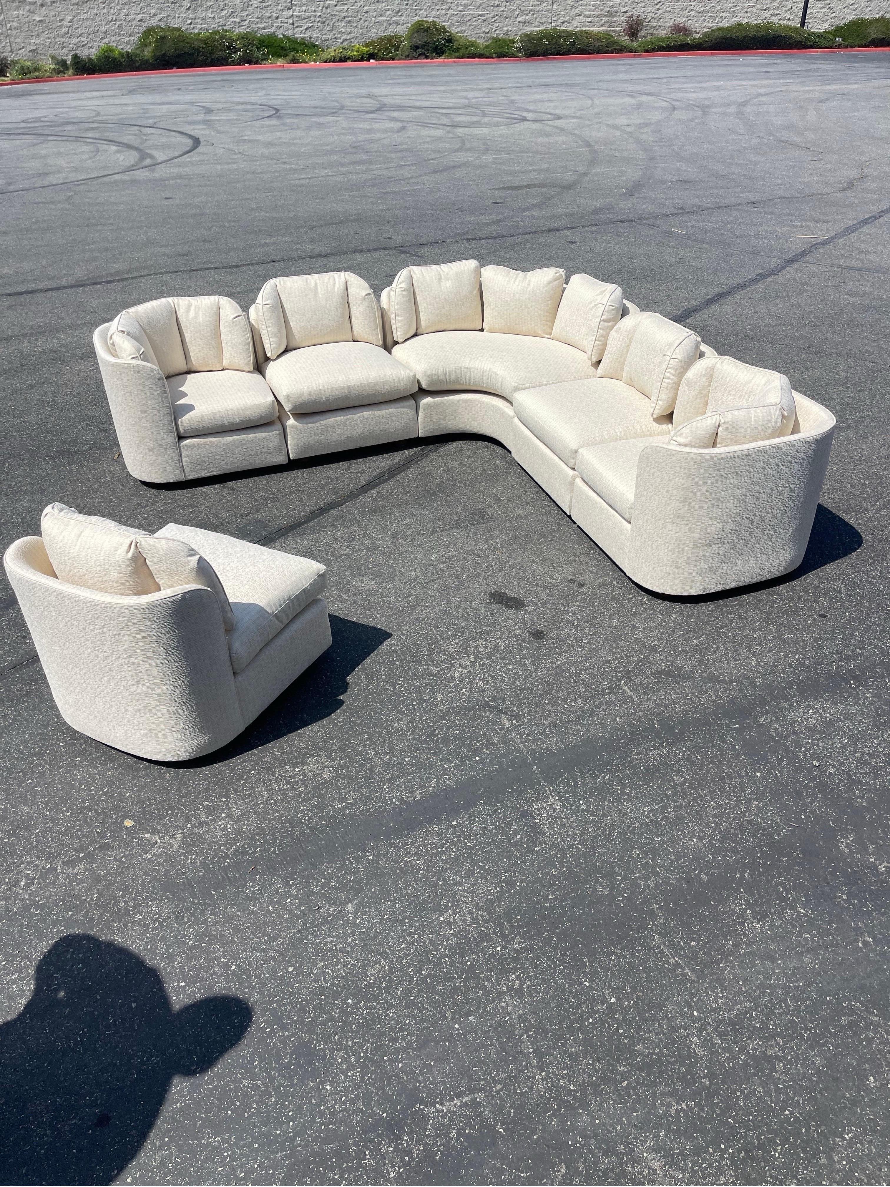 Vintage 1980s 6 Piece Henredon Folio 500 Modular Sectional Sofa In Good Condition In Los Angeles, CA