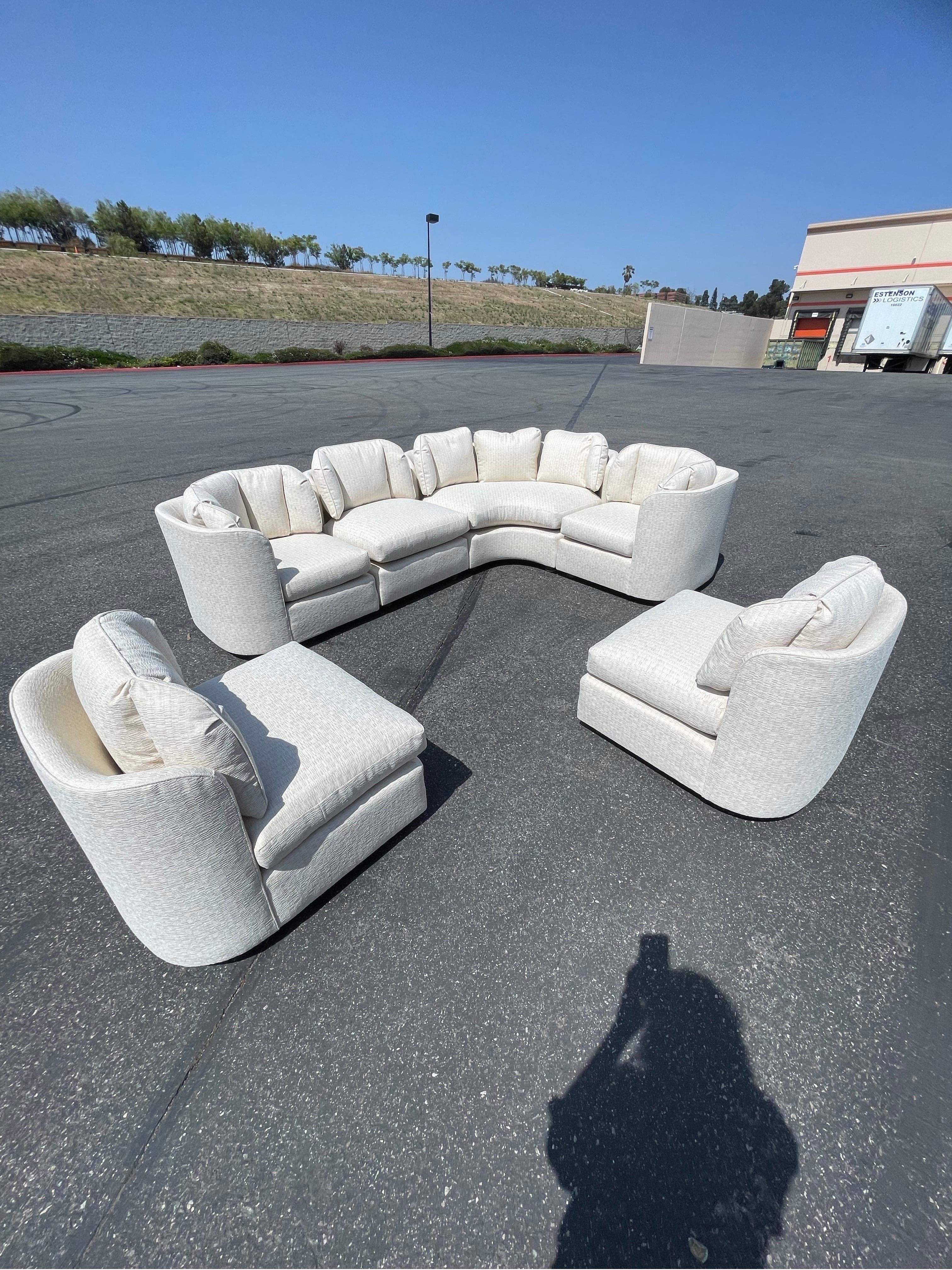 Late 20th Century Vintage 1980s 6 Piece Henredon Folio 500 Modular Sectional Sofa