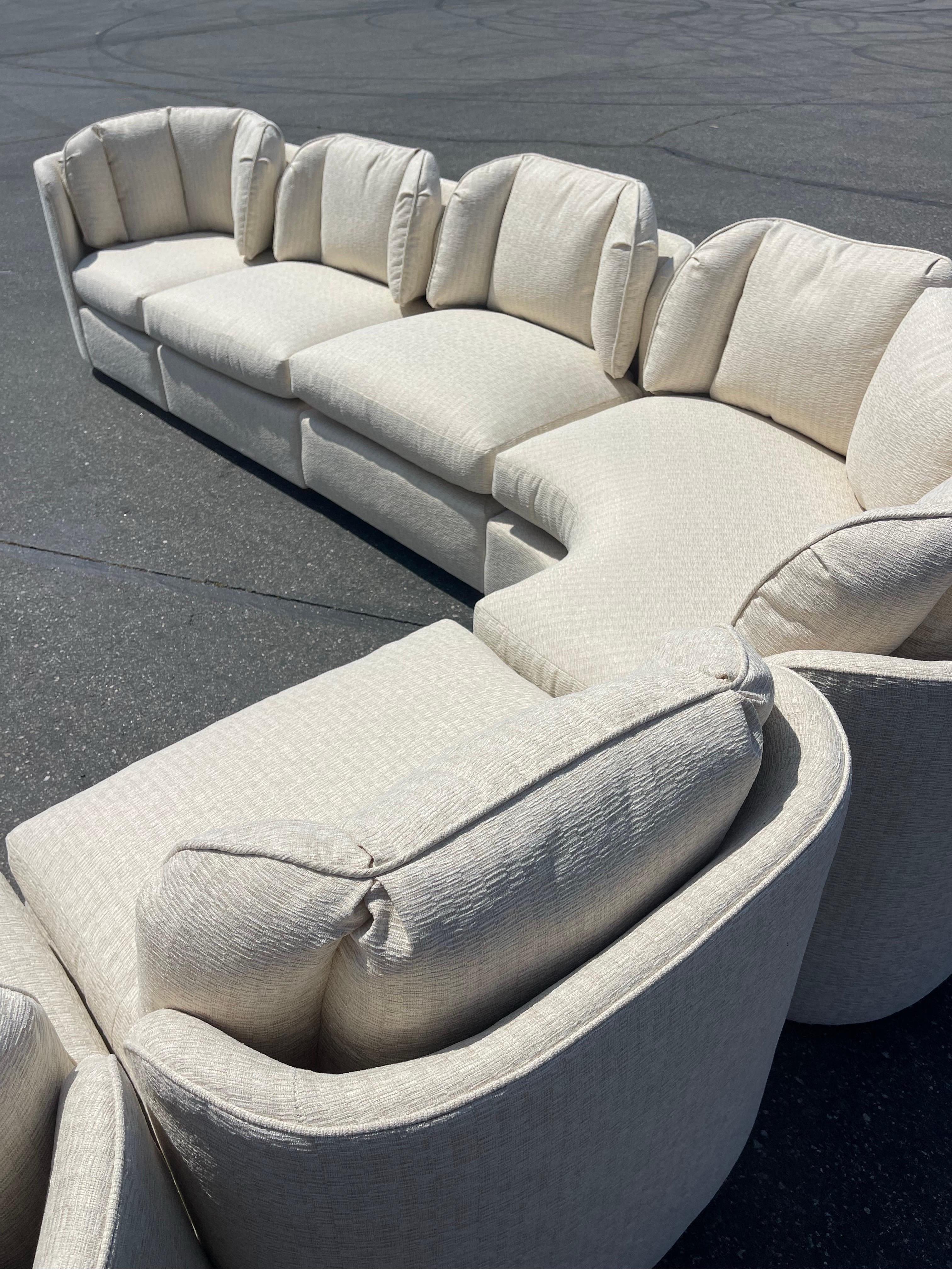 Fabric Vintage 1980s 6 Piece Henredon Folio 500 Modular Sectional Sofa