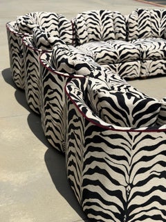 Vintage 1980s 6 Piece Zebra Henredon Folio 500 Sectional Sofa