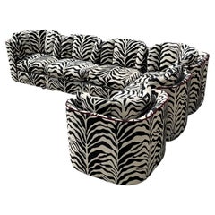 Vintage 1980s 6 Piece Zebra Henredon Folio 500 Sectional Sofa
