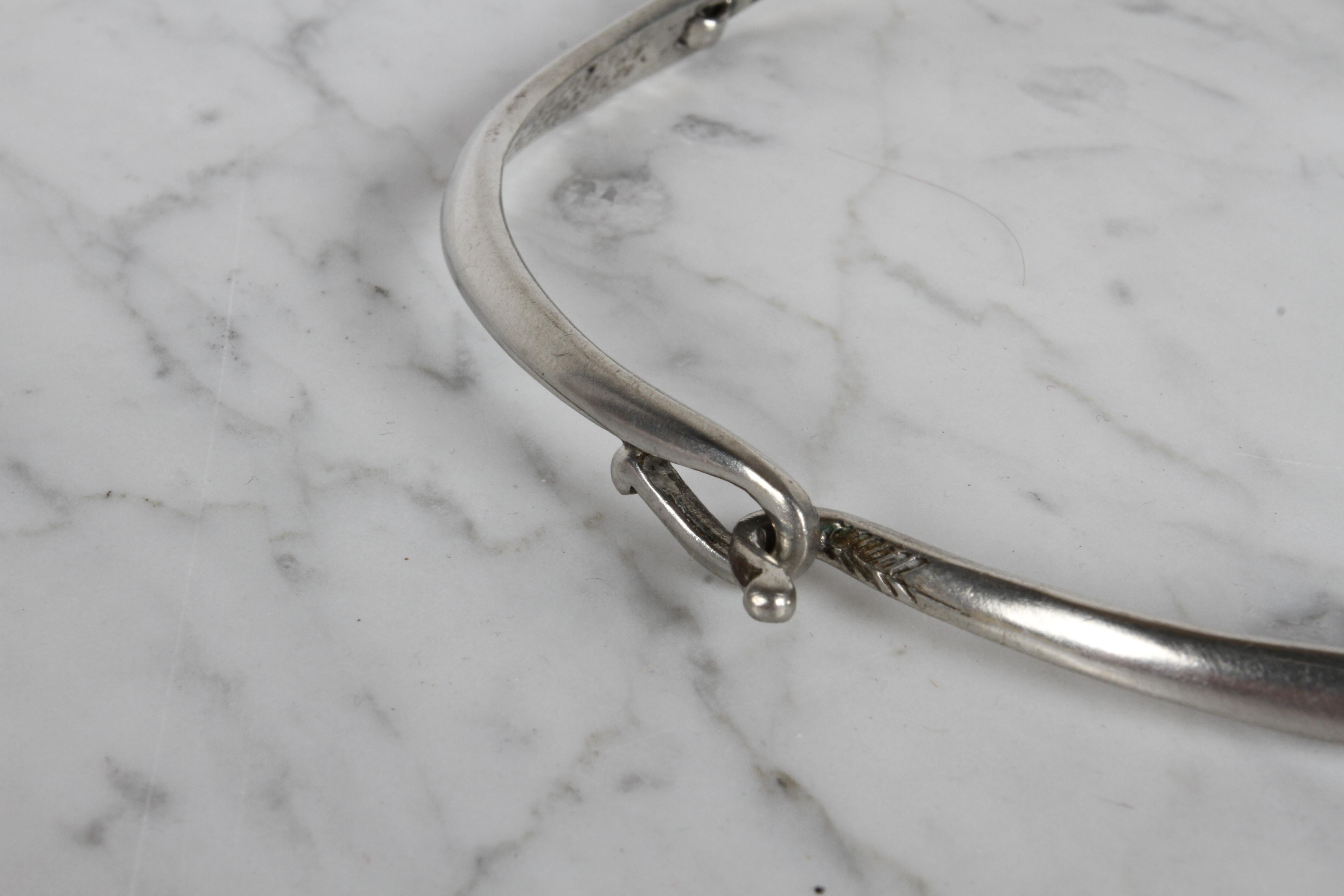 Vintage 1980s Alexis Kirk gegliederte skulpturale Silber Ton Choker Halskette im Angebot 5