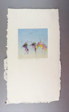 Vintage 1980s Amado Pena Mixed Media Print