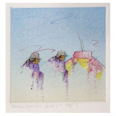 Vintage 1980s Amado Pena Mixed Media Print