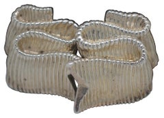 Vintage 1980er Angela Cummings Sterling Silber Band Omega Clip-Ohrringe