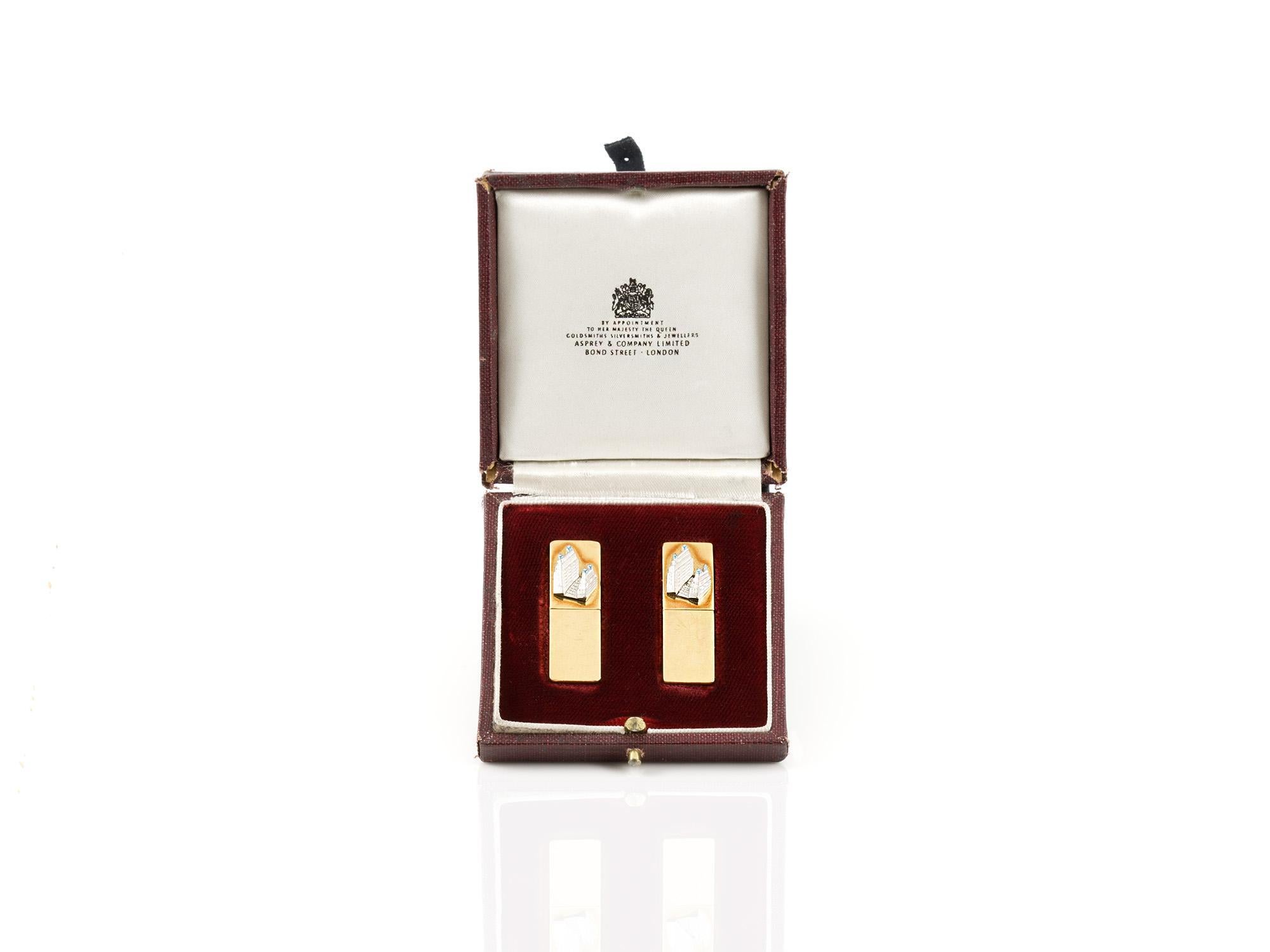 Gemelos vintage años 80 Asprey Houses of Parliament en venta 1