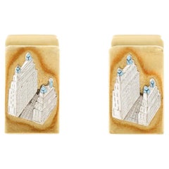 Asprey Boutons de manchette vintage Maisons du Parlement des années 1980