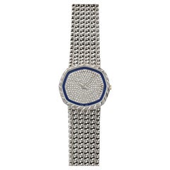 Vintage 1980s Audemars Piguet 18K WG Lapis Lazuli Diamond Dial Manual 32mm