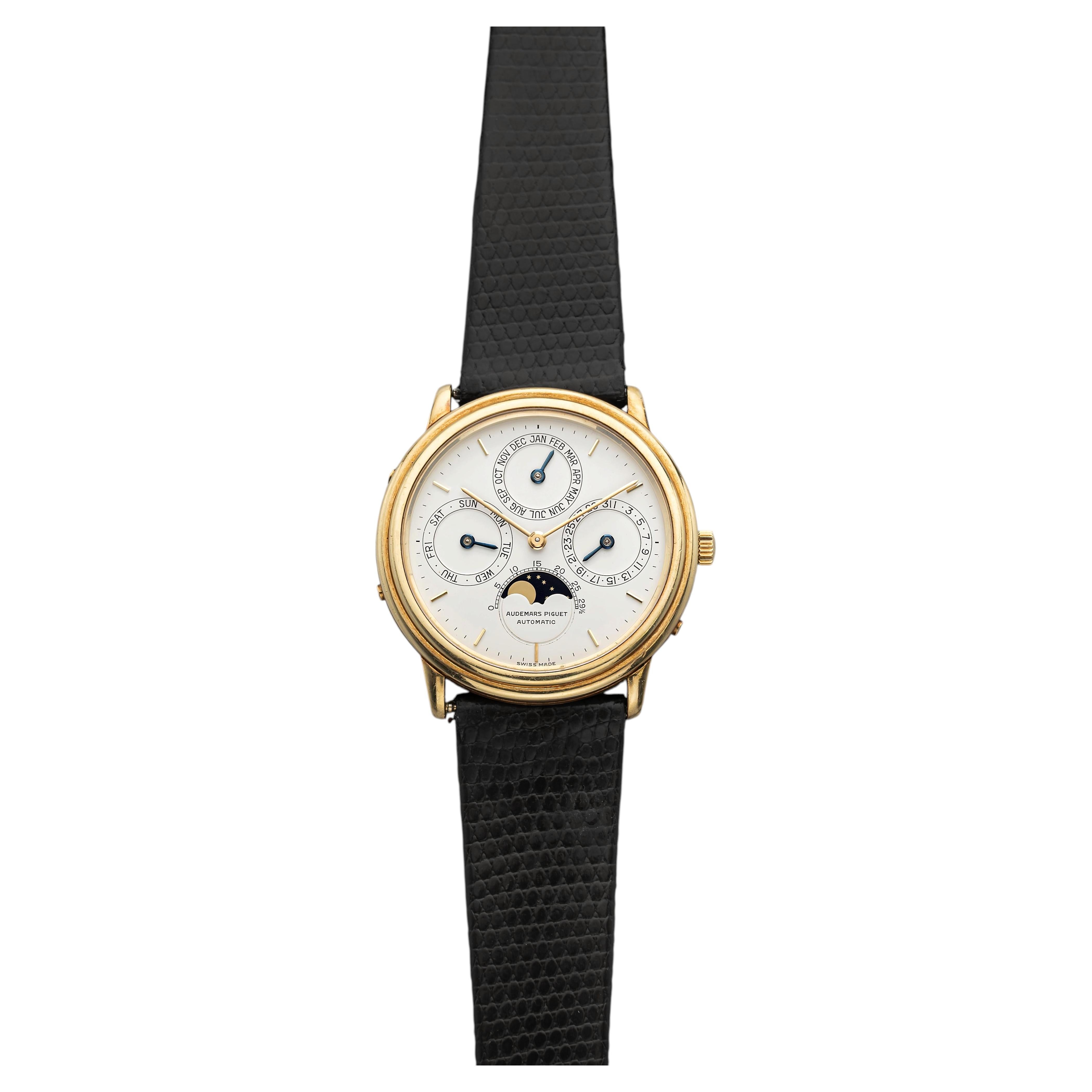 Pre-owned Audemars Piguet Vintage 1980s  25548ba Quantieme Perpetual Cal. 18k Yg Auto 36mm In Multiple
