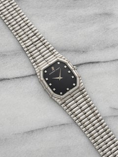 Vintage 1980s Audemars Piguet Bamboo 18K WG Deep Blue Diamond Dial Manual 27mm