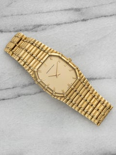 Vintage anni '80 Audemars Piguet Bamboo Oro giallo 18 carati Quadrante champagne Quarzo 27 mm