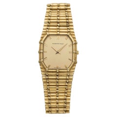 Vintage anni '80 Audemars Piguet Bamboo Oro giallo 18 carati Quadrante champagne Quarzo 27 mm