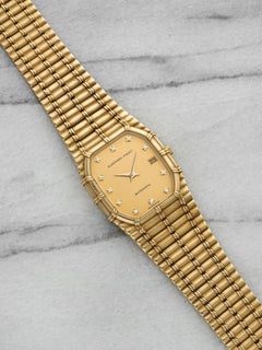 Vintage 1980s Audemars Piguet Bambus Datum 18K YG Diamond Dial Auto 23mm