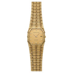 Vintage 1980s Audemars Piguet Bambus Datum 18K YG Diamond Dial Auto 23mm