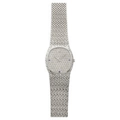 Vintage 1980s Audemars Piguet Cobra 18K WG Diamond Pave Sapphire Dial 27mm