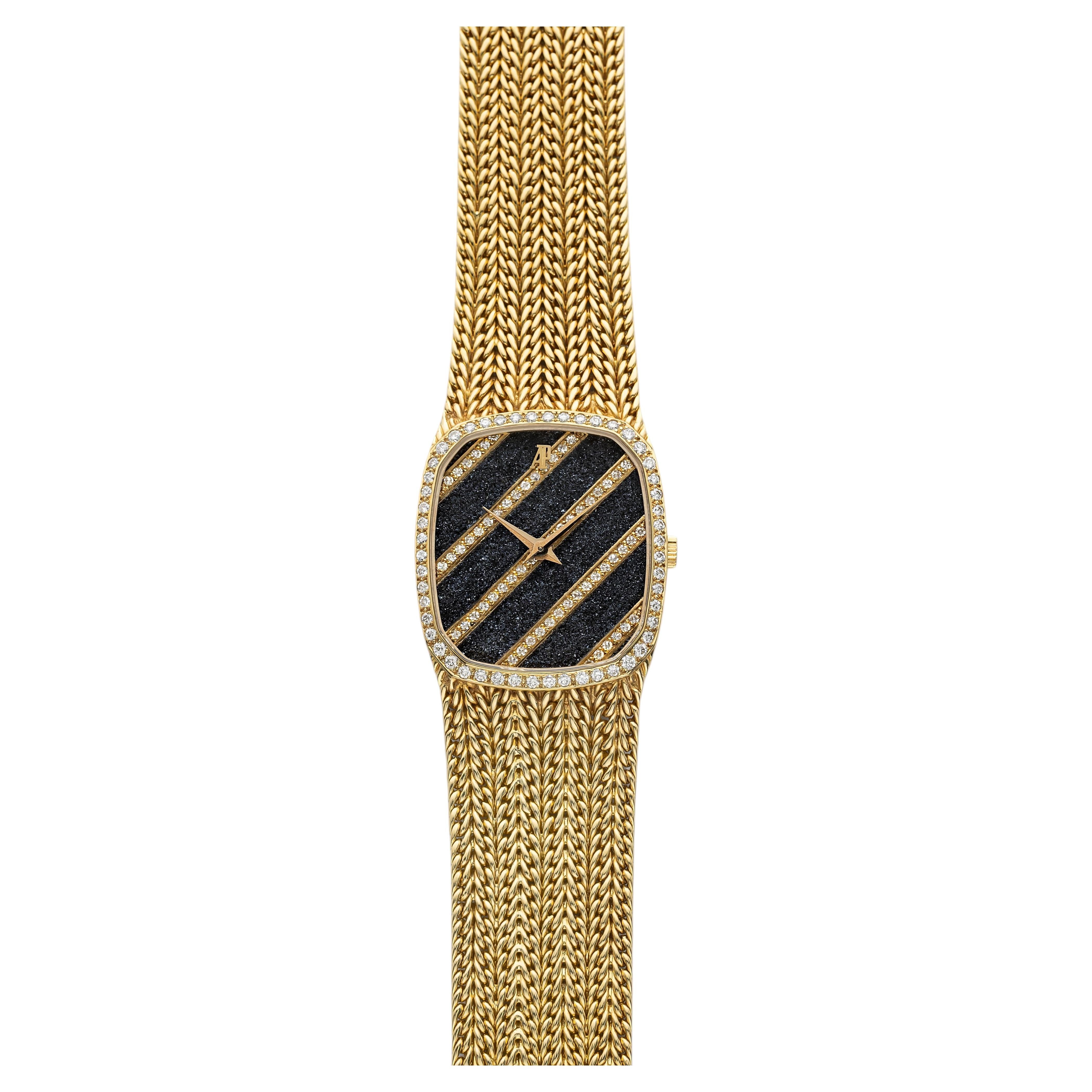 Vintage 1980s Audemars Piguet Cobra 18K YG Ferrite Diamond Dial Manual 27mm