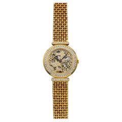 Vintage 1980s Audemars Piguet Ladies Gold Watch 18K YG Manual Skeleton 30mm