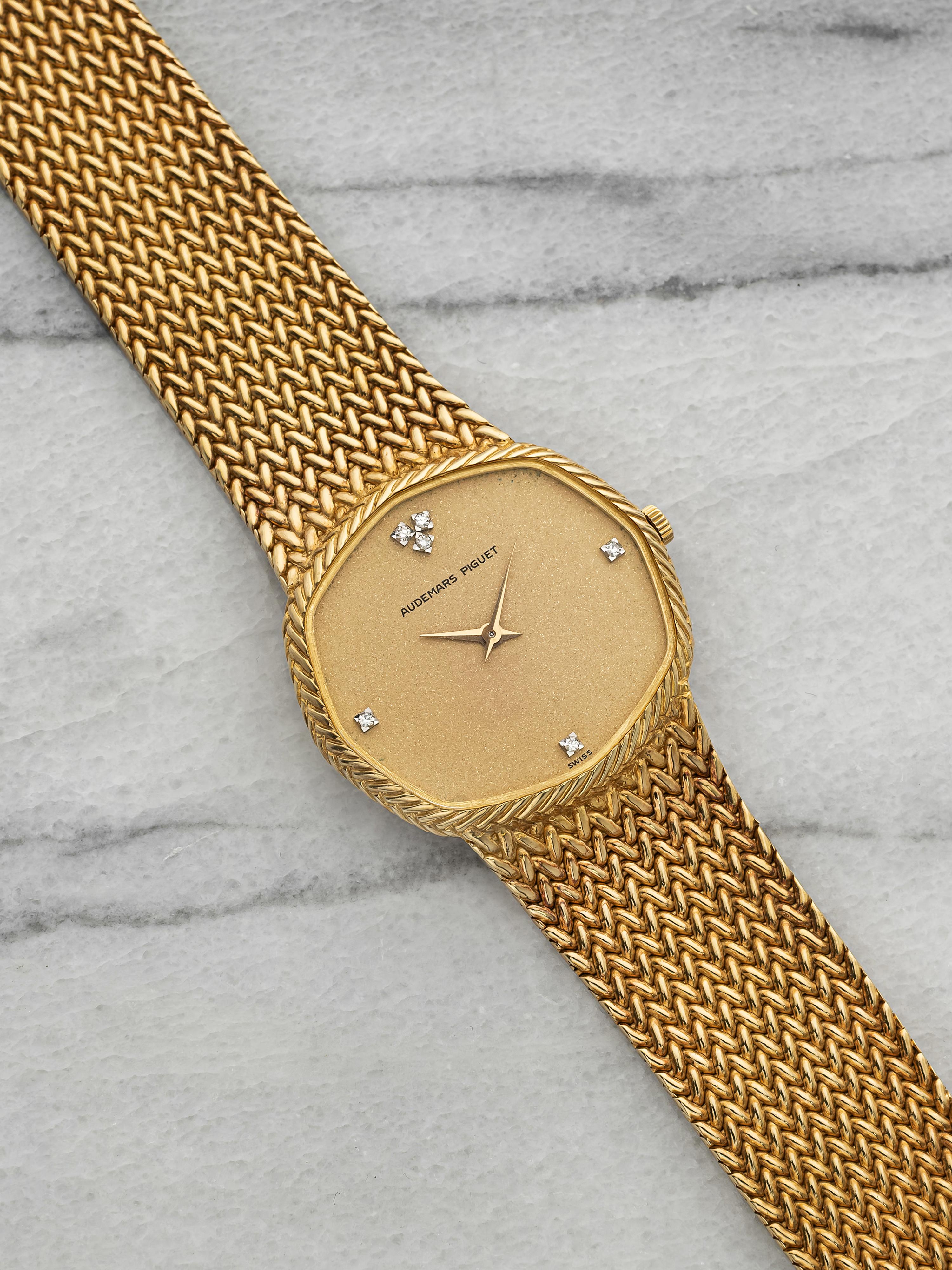Vintage 1980s Audemars Piguet Octagonal 18K YG Diamond Dial Manual 30mm ...