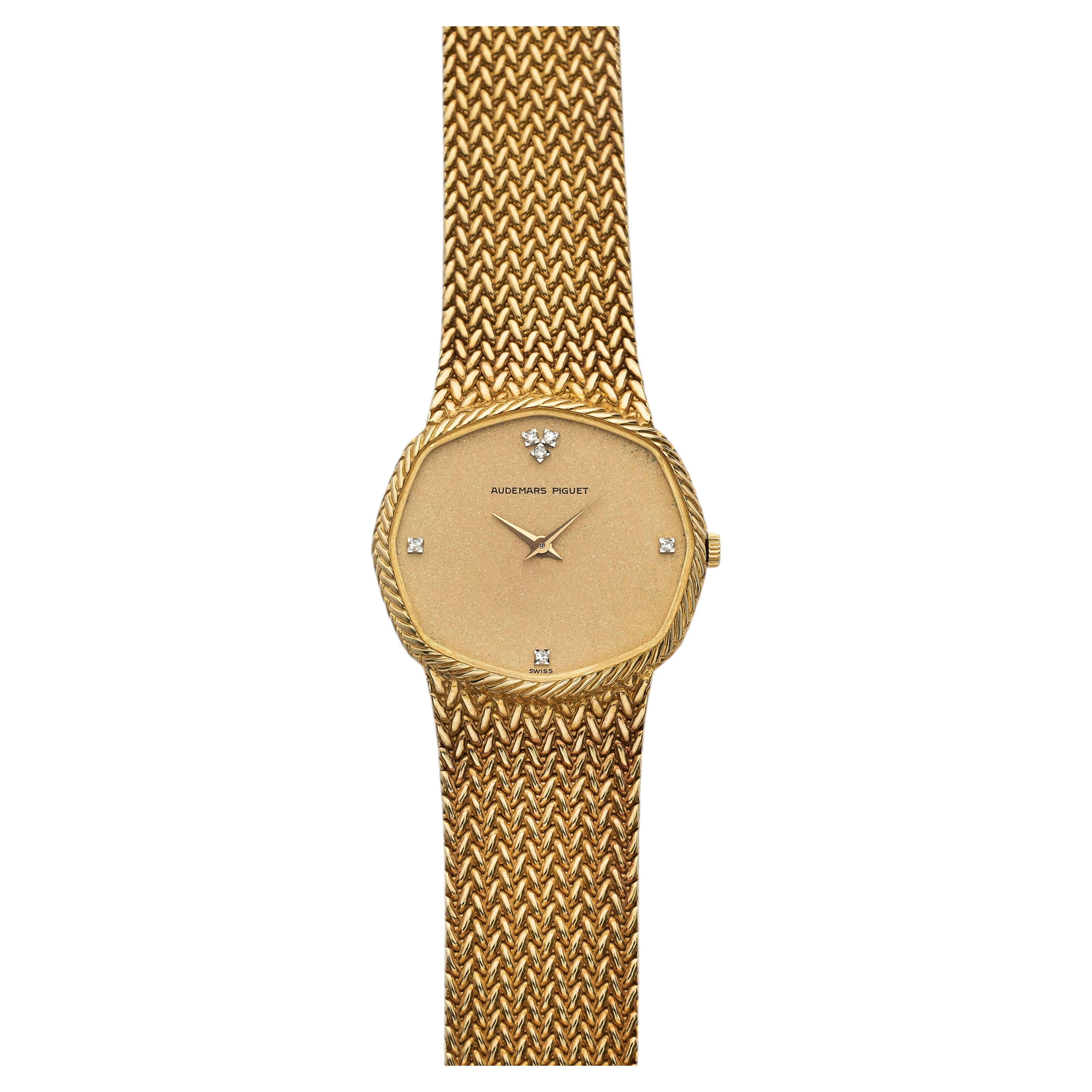 Vintage 1980s Audemars Piguet Octagonal 18K YG Diamond Dial Manual 30mm ...