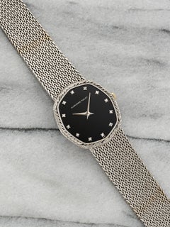 Vintage By 1980er Audemars Piguet Achteckig 4061 18k Weißgold Onyx Zifferblatt 29 × 32mm