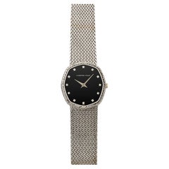 Vintage By 1980er Audemars Piguet Achteckig 4061 18k Weißgold Onyx Zifferblatt 29 × 32mm