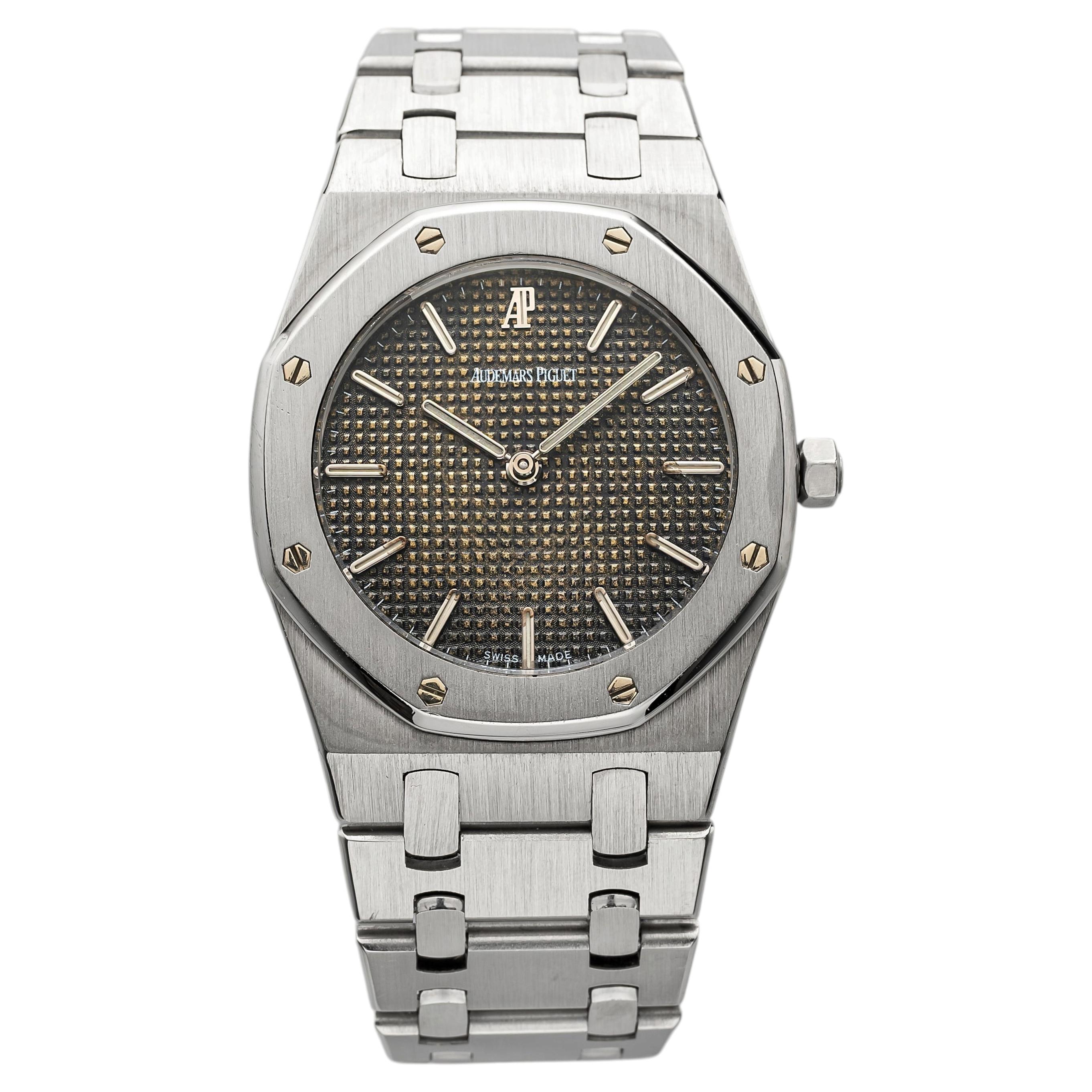 Vintage 1980s Audemars Piguet Royal Oak 56143ST Steel Tropical Dial Quartz 33mm