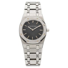 Audemars Piguet Royal Oak vintage degli anni '80, modello 56303ST, acciaio, quadrante nero, movimento al quarzo, 33 mm