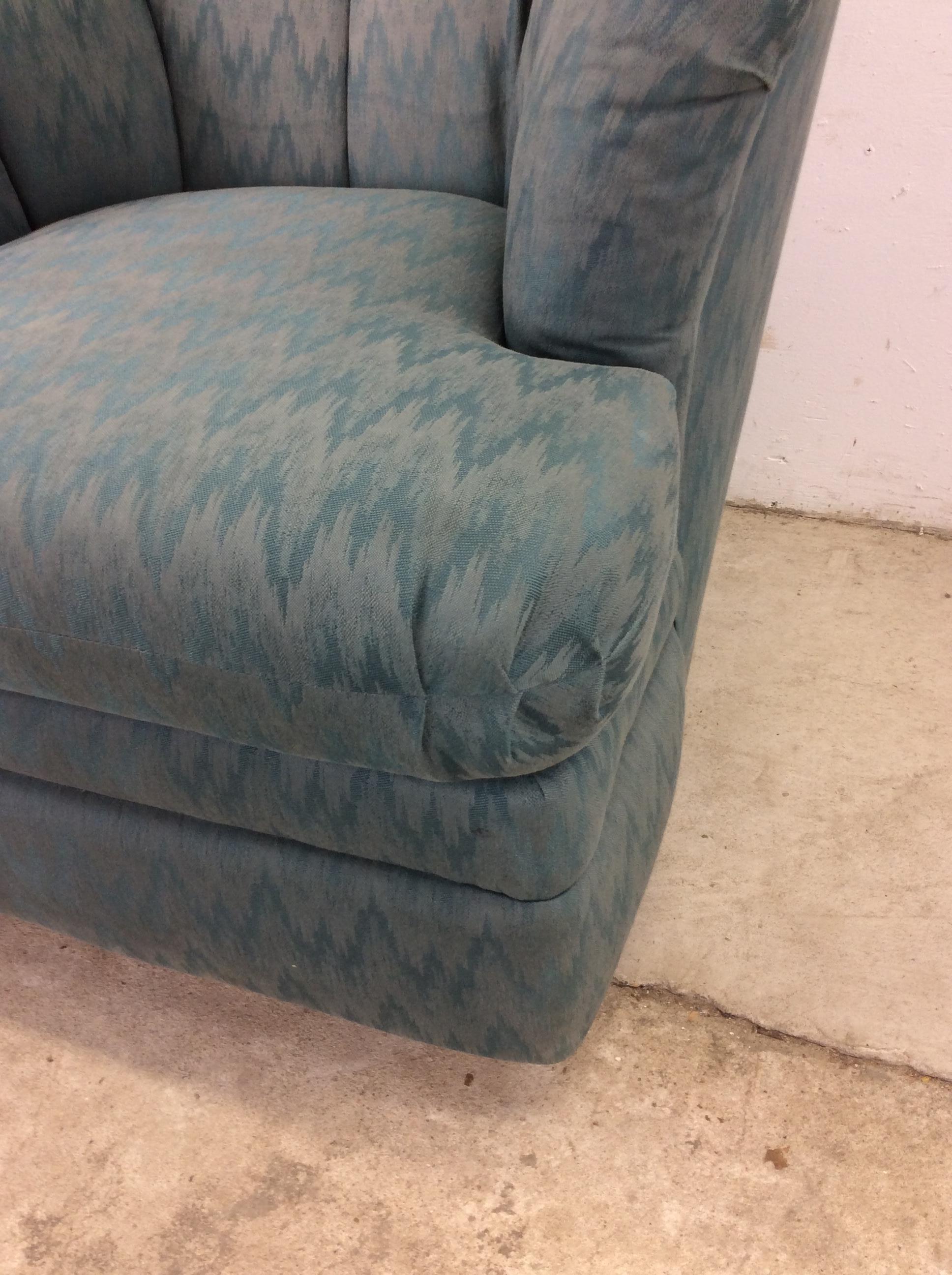 Vintage 1980s Barrel Back Club Chair by Rowe For Sale 3