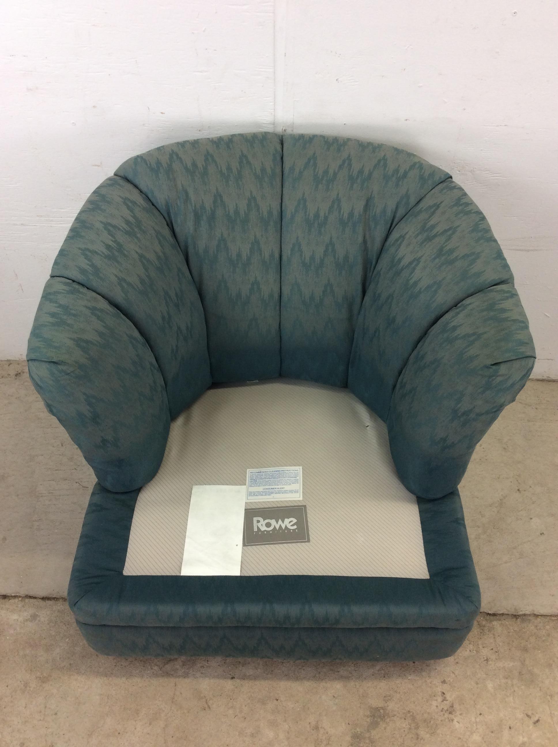 Vintage 1980s Barrel Back Club Chair by Rowe For Sale 5