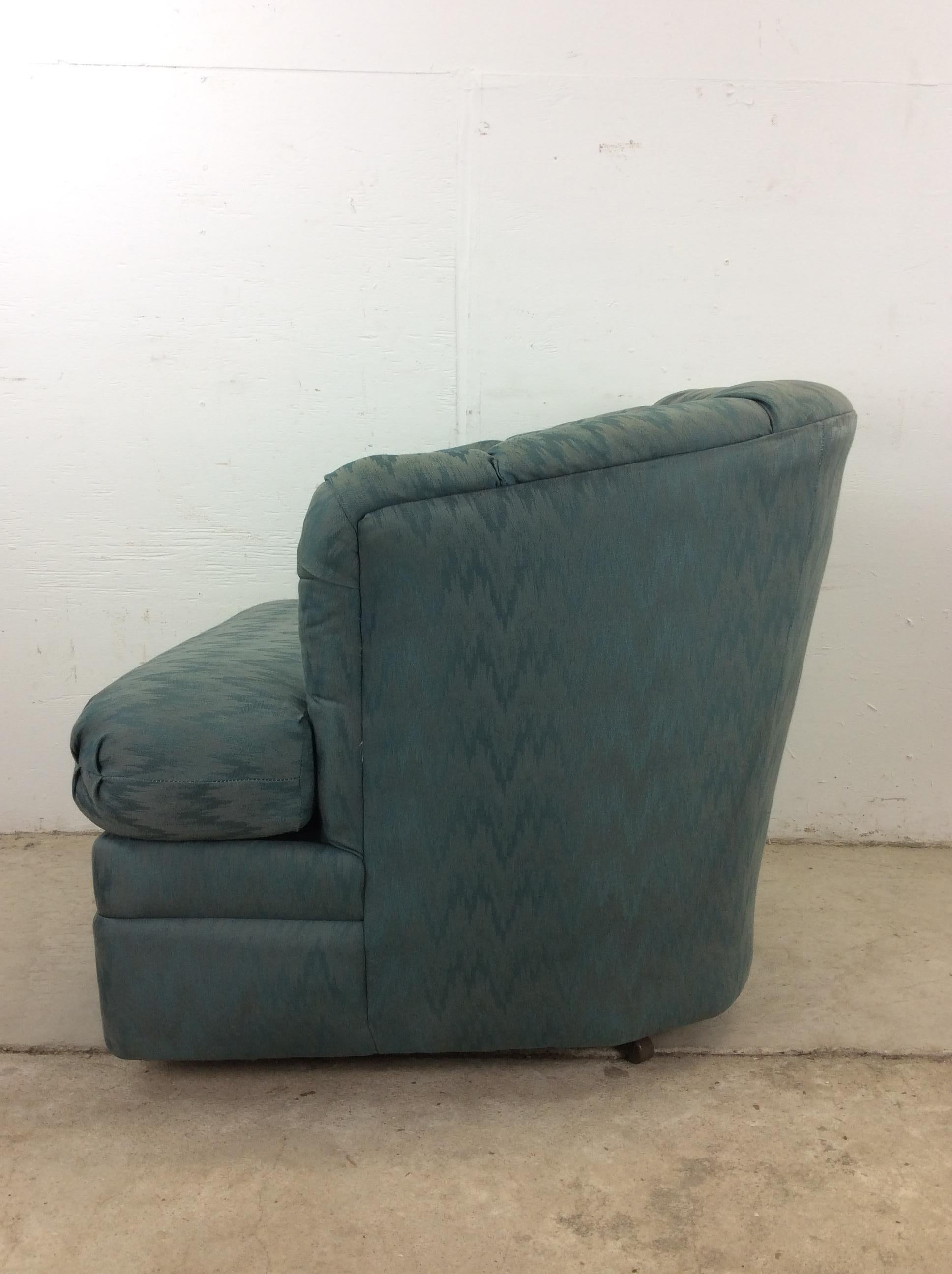 Vintage 1980s Barrel Back Club Chair by Rowe For Sale 8