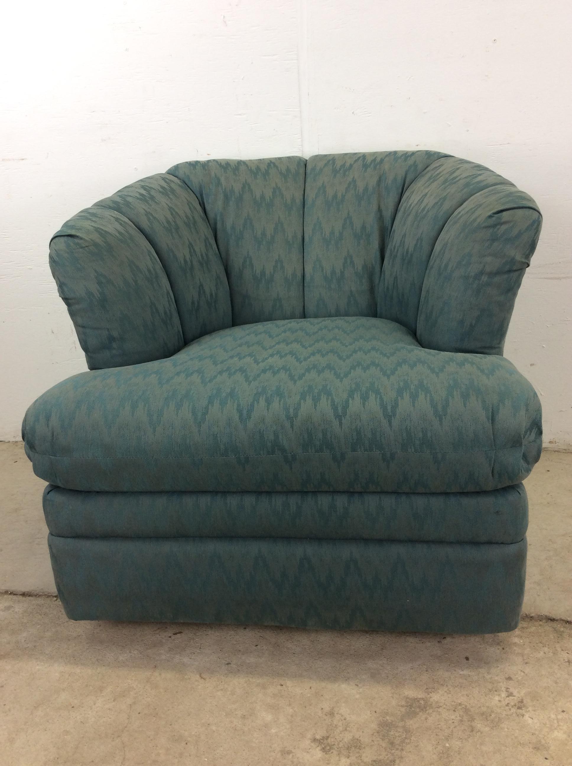 20th Century Vintage 1980s Barrel Back Club Chair by Rowe For Sale