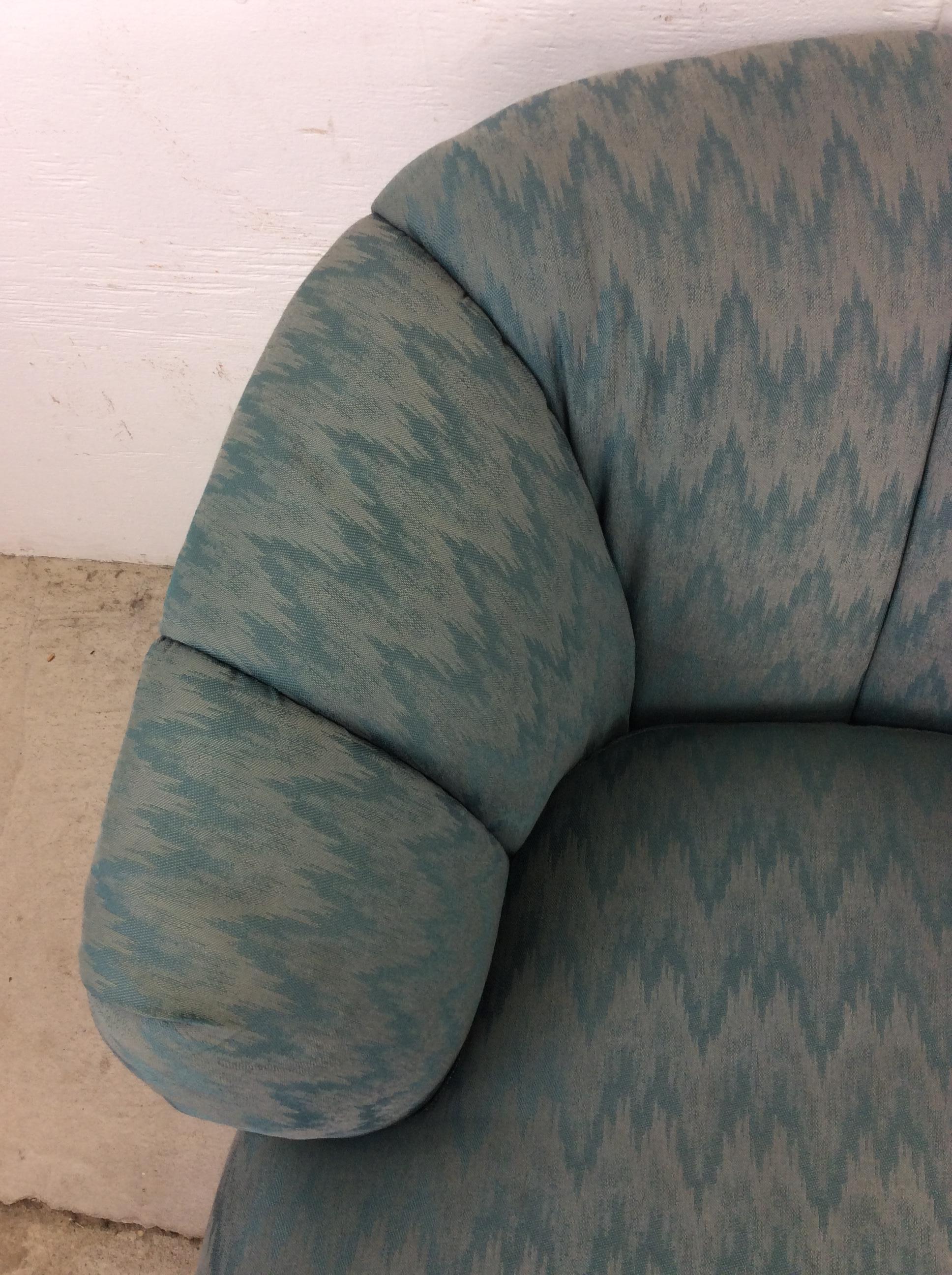 Upholstery Vintage 1980s Barrel Back Club Chair by Rowe For Sale