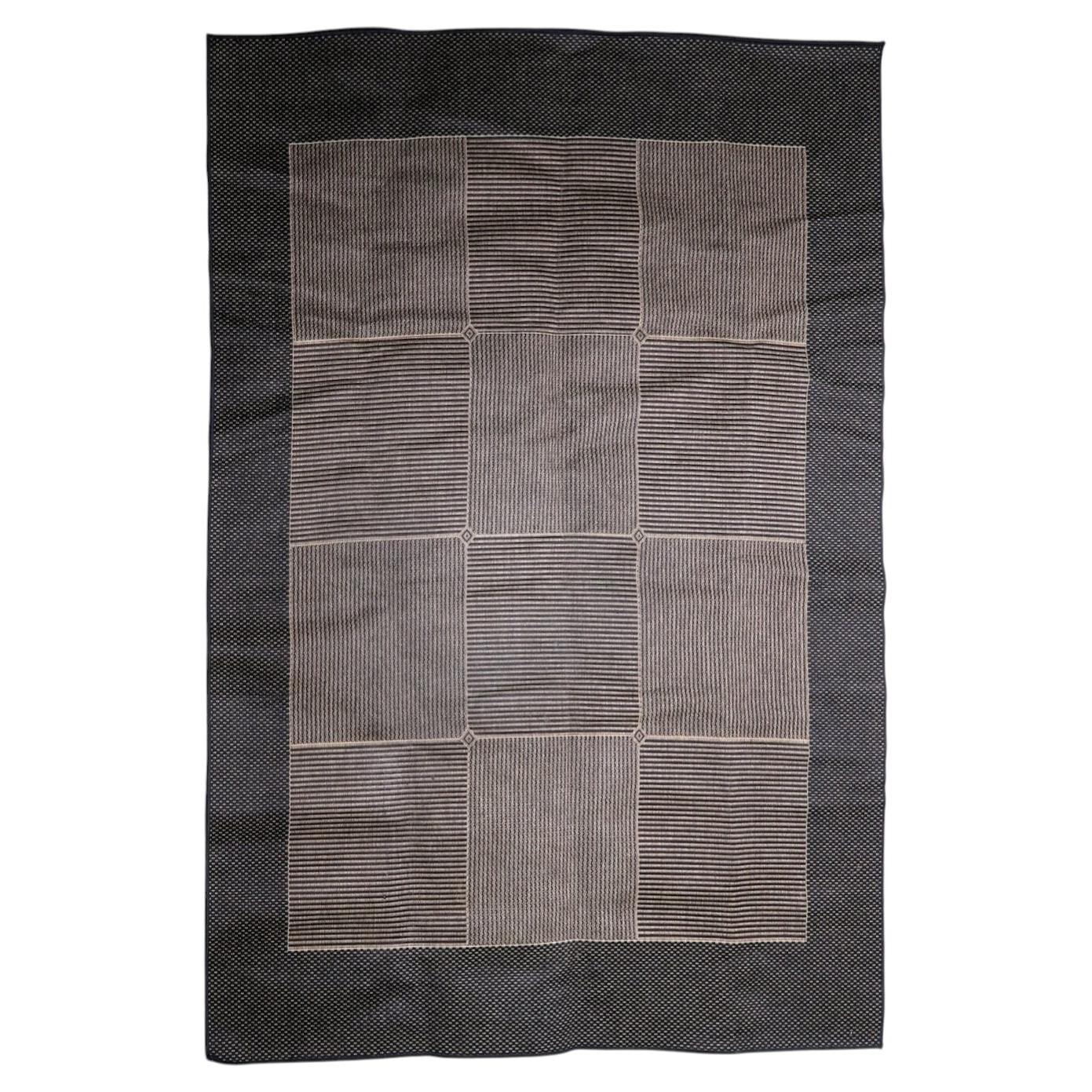 Vintage 1980s Belgian Modern Rug Minimalist Design 6.7' x 9.3', 1980s - 1C1217