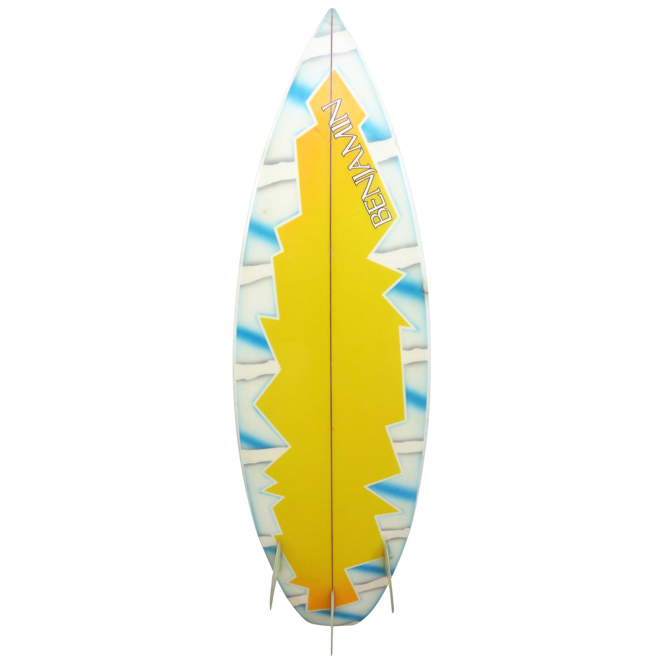 Vintage 1980s Benjamin Surfboard by Terry Martin