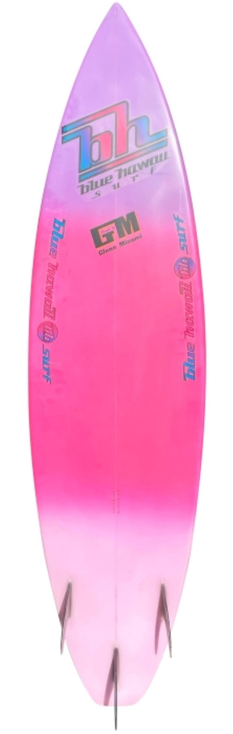 Vintage 1980s Blue Hawaii Surfboard by Glenn Minami For Sale at 1stDibs
