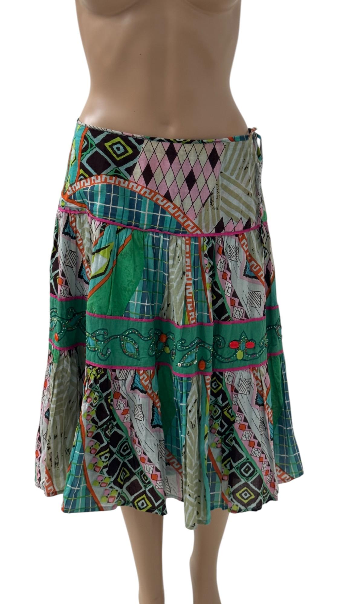 Jupe bohémienne en coton des années 1980 de Giorgia Kauten pour Express en vente 8