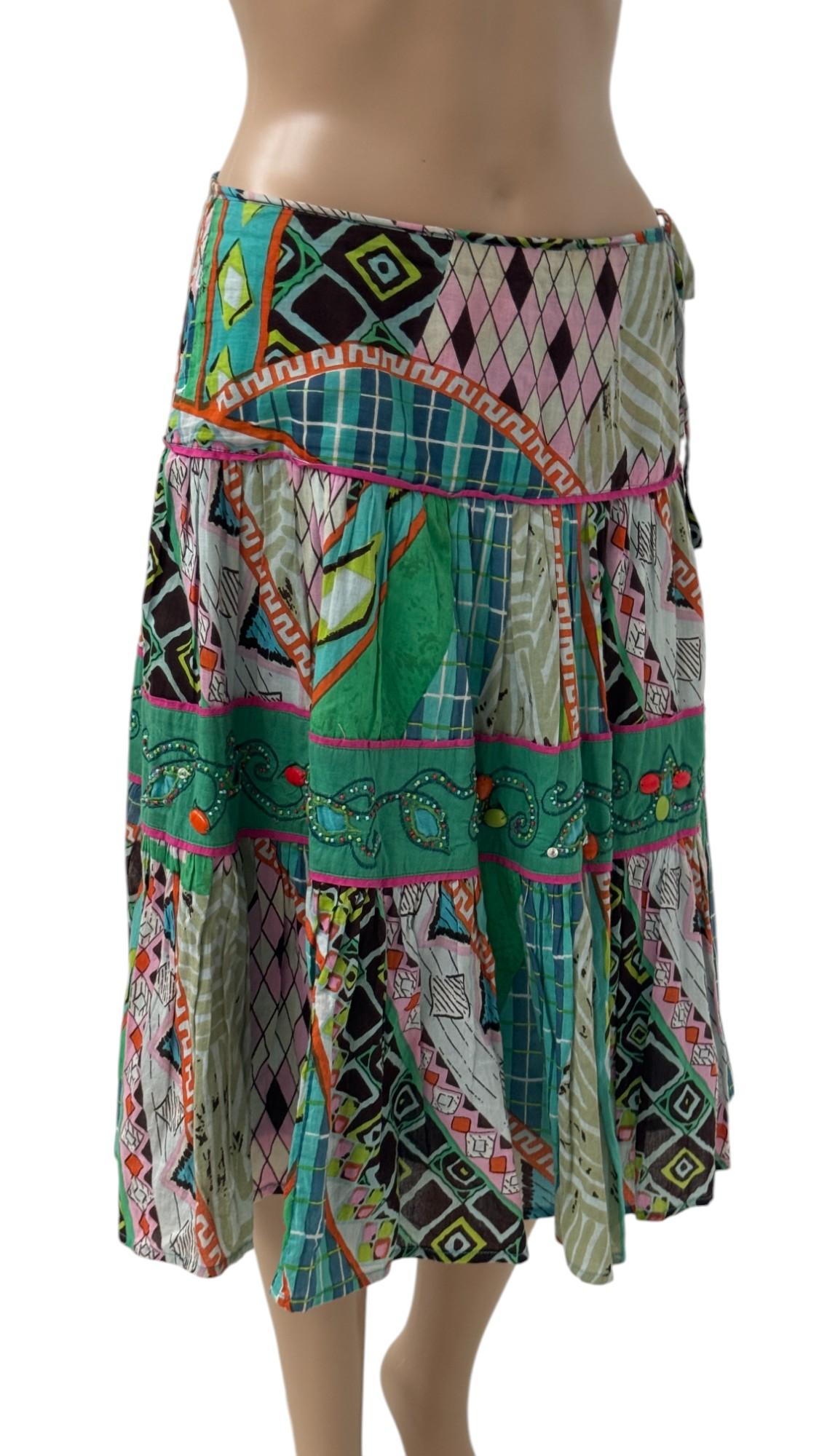 Jupe bohémienne en coton des années 1980 de Giorgia Kauten pour Express en vente 9