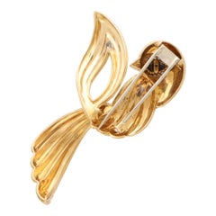 Vintage 1980's Boucheron Lapis and Diamond Bird Brooch in Yellow Gold