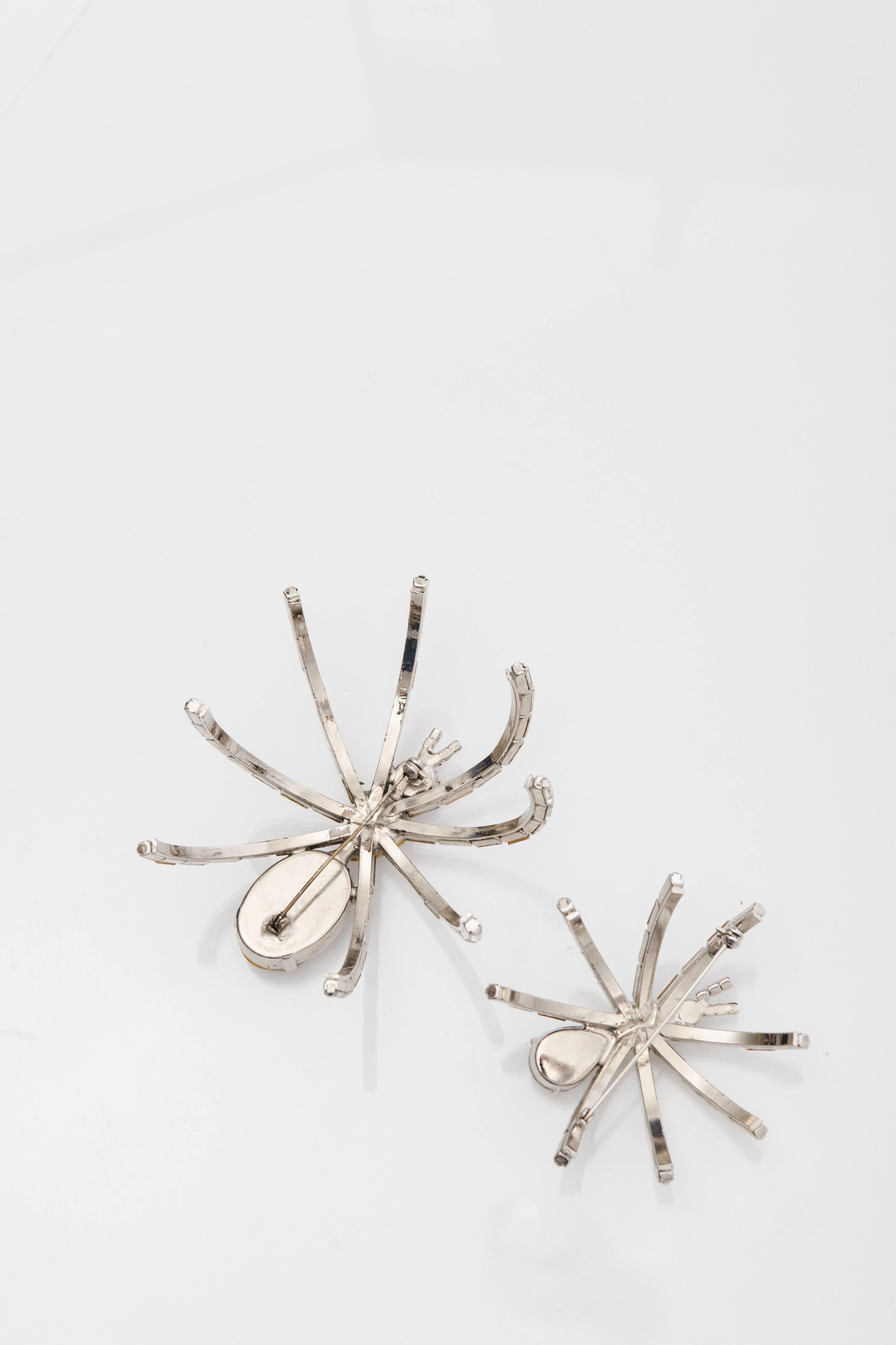 rhinestone spider brooch