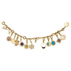 Vintage 1980s Bvlgari 12 Charm Bracelet