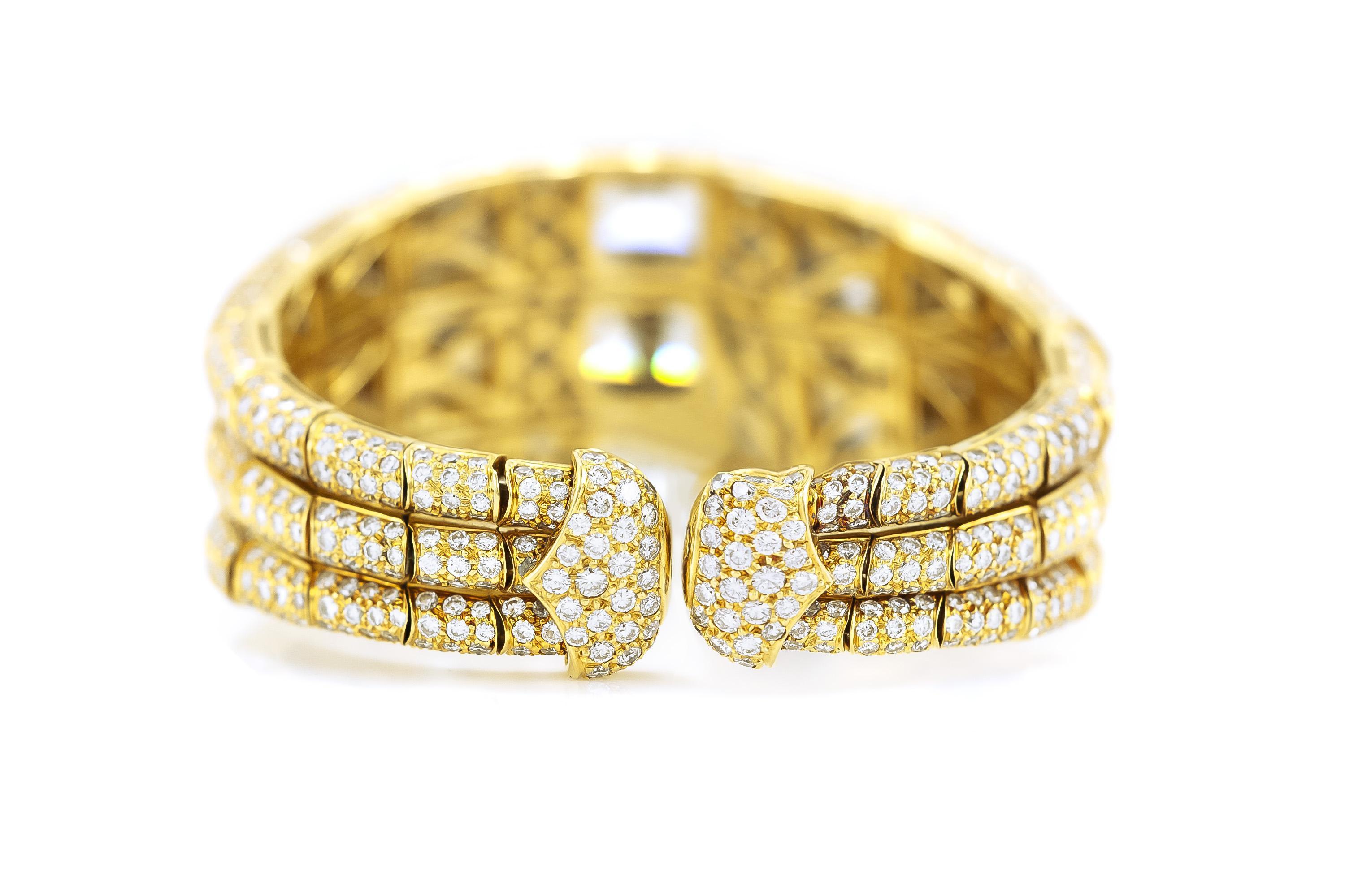 Emerald Cut Vintage 1980s Bvlgari Diamond Bracelet For Sale