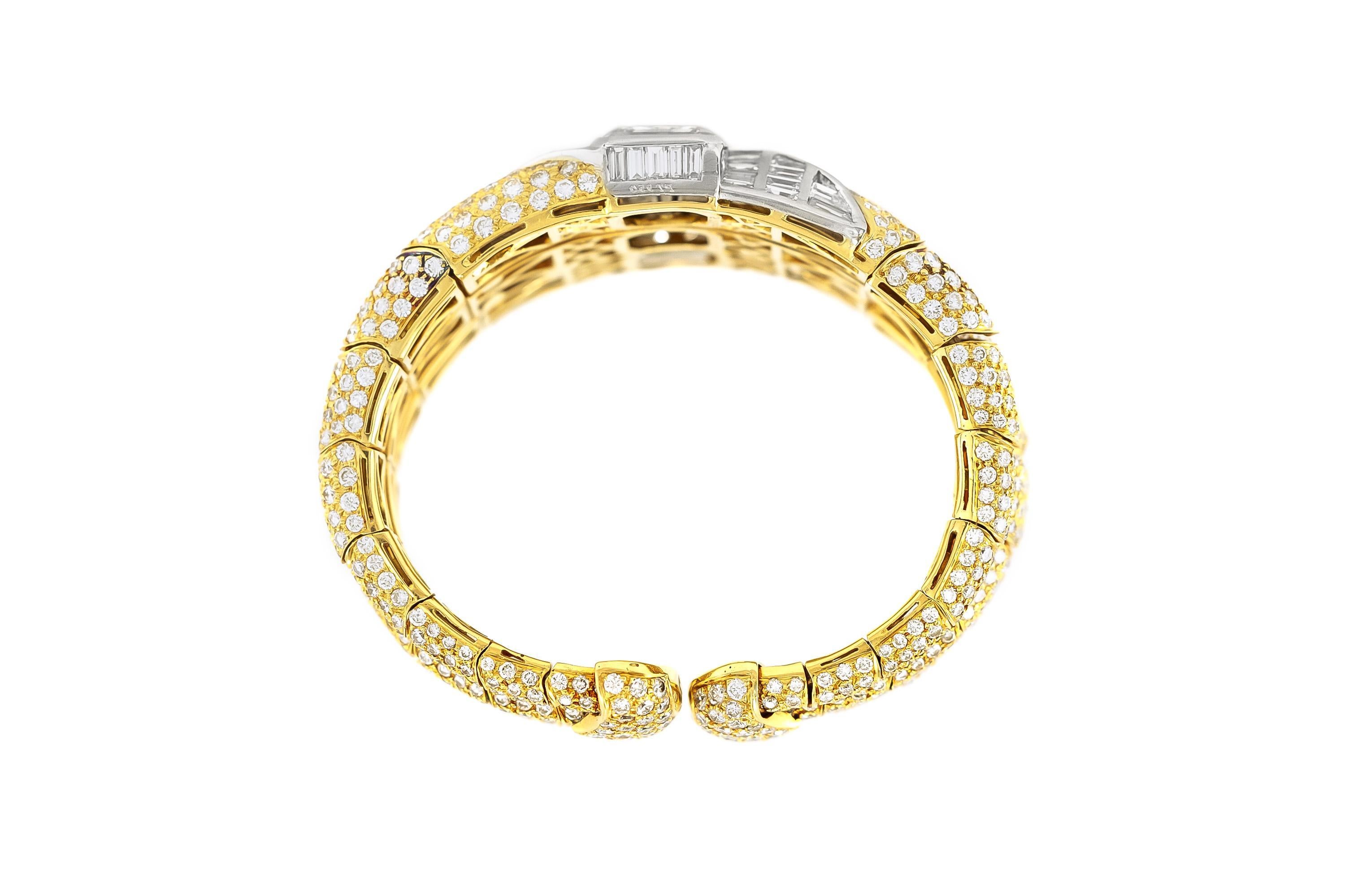 Vintage 1980s Bvlgari Diamond Bracelet In Good Condition For Sale In New York, NY