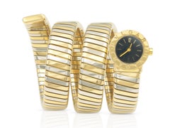 Vintage 1980s Bvlgari Two-Tone Tubogas Wrap Watch