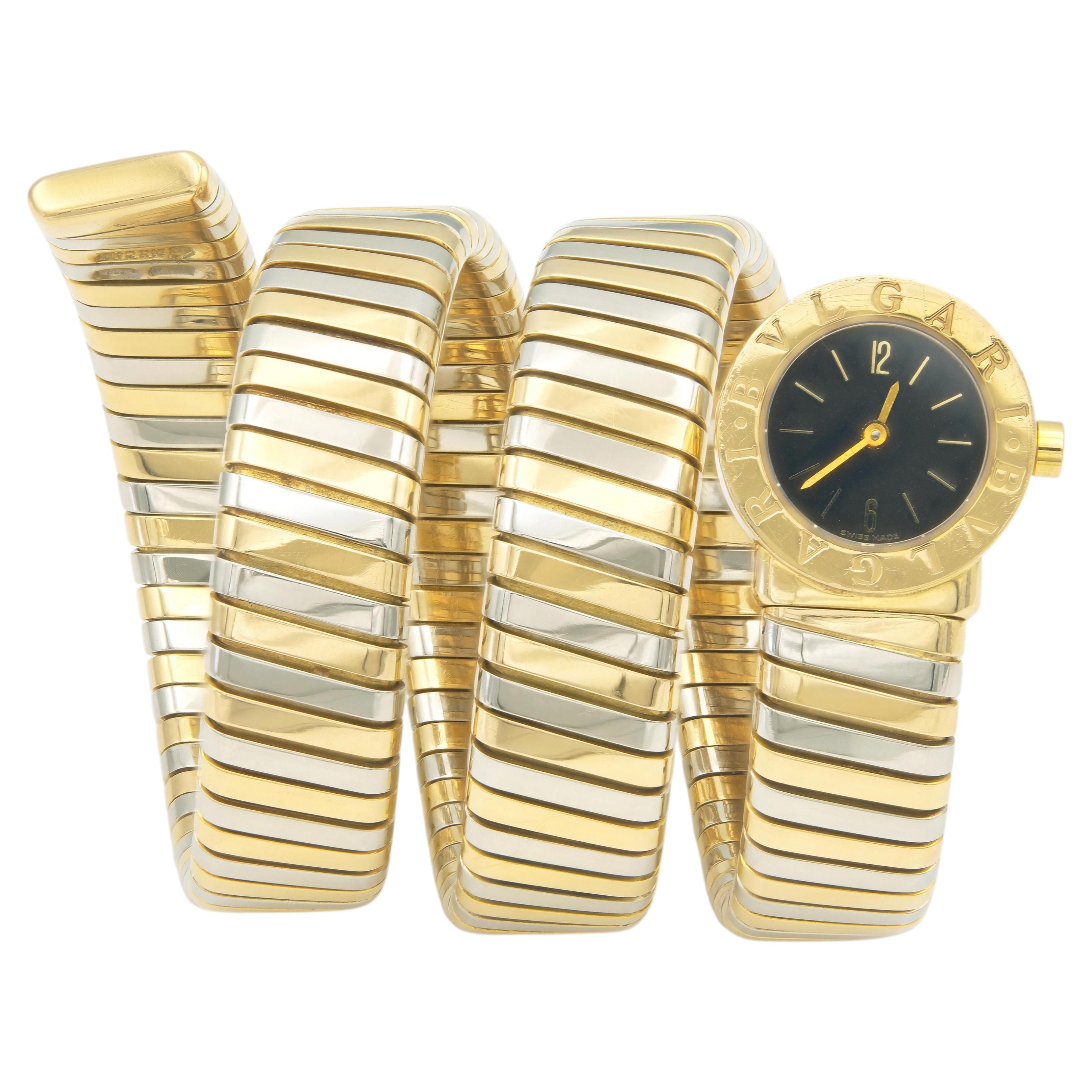 Reloj vintage de Bvlgari de los años 80, con correa Tubogas bicolor