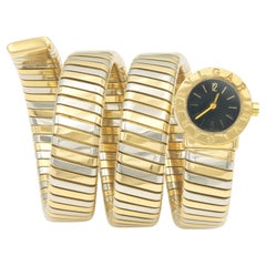 Vintage 1980s Bvlgari Two-Tone Tubogas Wrap Watch