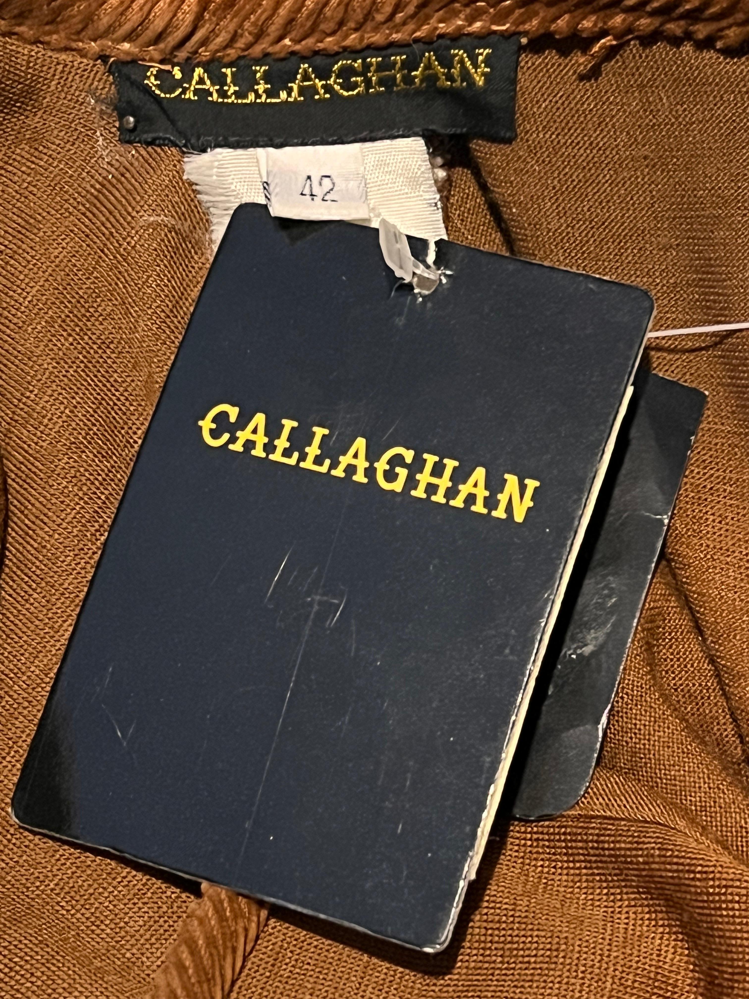 Vintage 1980’s Callaghan wool jersey dress with corduroy detail & leather belt For Sale 7